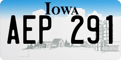 IA license plate AEP291