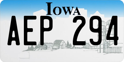 IA license plate AEP294