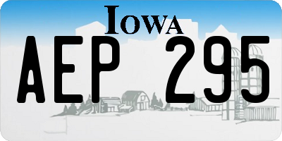 IA license plate AEP295