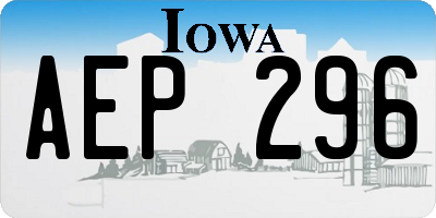 IA license plate AEP296