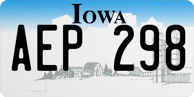 IA license plate AEP298