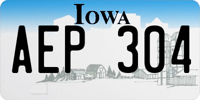 IA license plate AEP304