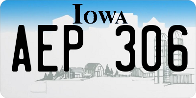IA license plate AEP306