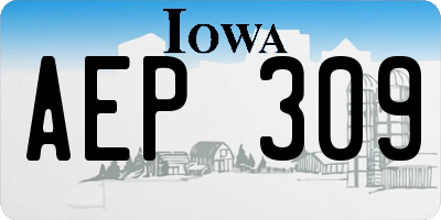 IA license plate AEP309