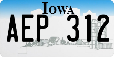 IA license plate AEP312