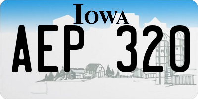 IA license plate AEP320