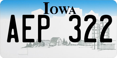 IA license plate AEP322