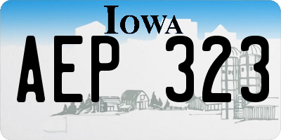 IA license plate AEP323