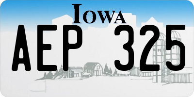 IA license plate AEP325