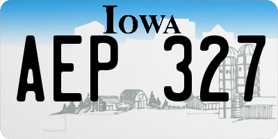 IA license plate AEP327