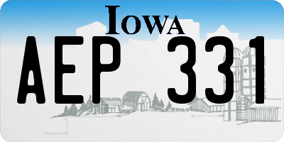 IA license plate AEP331
