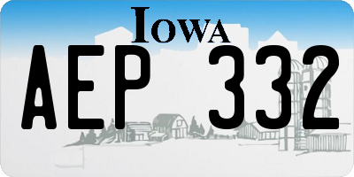IA license plate AEP332