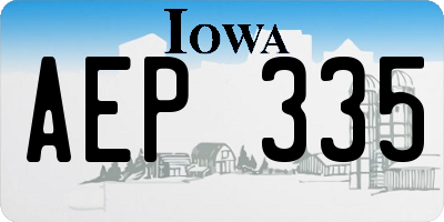 IA license plate AEP335