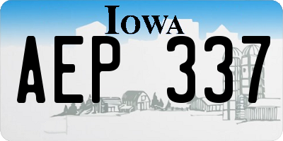 IA license plate AEP337