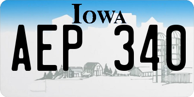 IA license plate AEP340