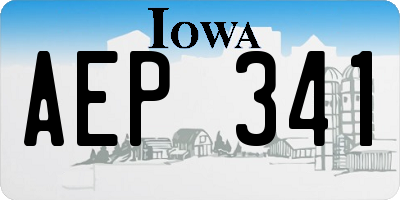 IA license plate AEP341