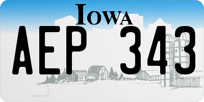IA license plate AEP343