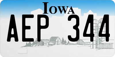 IA license plate AEP344