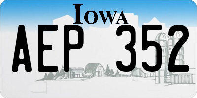 IA license plate AEP352