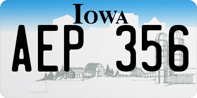 IA license plate AEP356