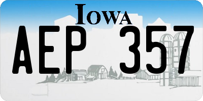 IA license plate AEP357