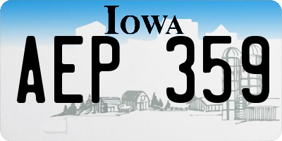IA license plate AEP359