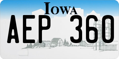 IA license plate AEP360