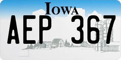 IA license plate AEP367