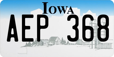 IA license plate AEP368