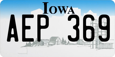 IA license plate AEP369