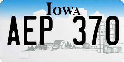 IA license plate AEP370