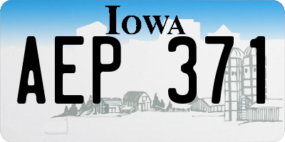IA license plate AEP371