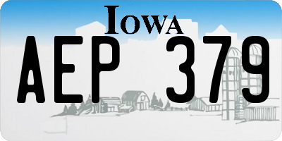 IA license plate AEP379