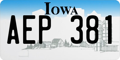 IA license plate AEP381