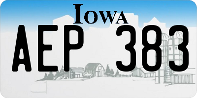IA license plate AEP383