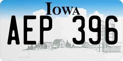 IA license plate AEP396