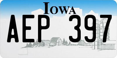 IA license plate AEP397