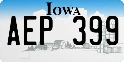 IA license plate AEP399