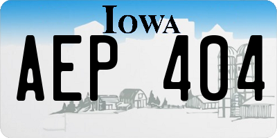 IA license plate AEP404