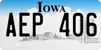 IA license plate AEP406