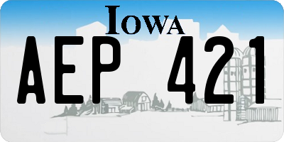 IA license plate AEP421