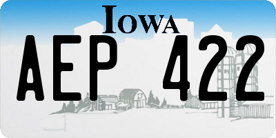 IA license plate AEP422