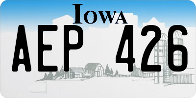 IA license plate AEP426