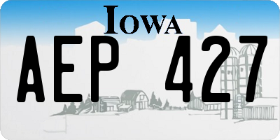 IA license plate AEP427