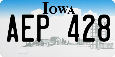 IA license plate AEP428