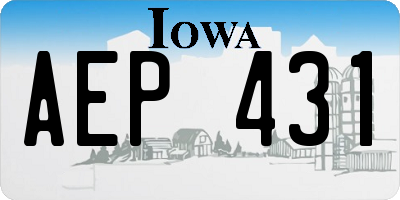 IA license plate AEP431