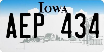 IA license plate AEP434