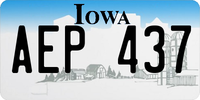 IA license plate AEP437