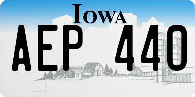 IA license plate AEP440
