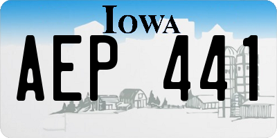 IA license plate AEP441